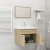 vidaXL Set Mobili da Bagno 2 pz Rovere Sonoma in Legno Multistrato