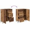 vidaXL Credenza con cassetto 2 pcs Legno vecchio Legno multistrato