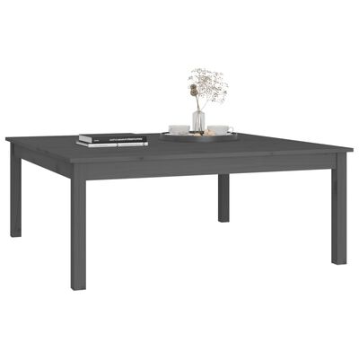 vidaXL Tavolino da Salotto Grigio 100x100x40 cm Legno Massello di Pino