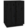 vidaXL Credenza Nera 60x35x80 cm in Legno Massello di Pino