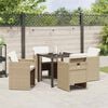 vidaXL Set da Pranzo per Giardino 5 pcs Beige polyrattan