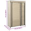 vidaXL Armadio Pieghevole Crema 110x45x175 cm in Tessuto
