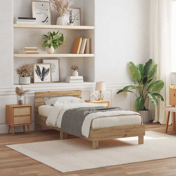 vidaXL Struttura del letto rovere artigianale 90 x 200 cm