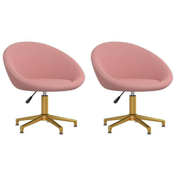 vidaXL Sedie da Pranzo 2 pz Rosa in Velluto