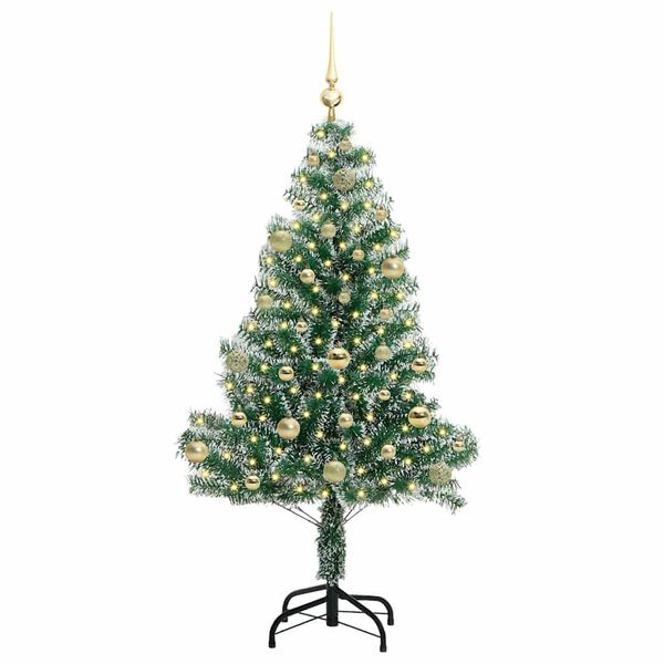 vidaXL Albero di Natale Artificiale Imbiancato con Luci LED 150 cm