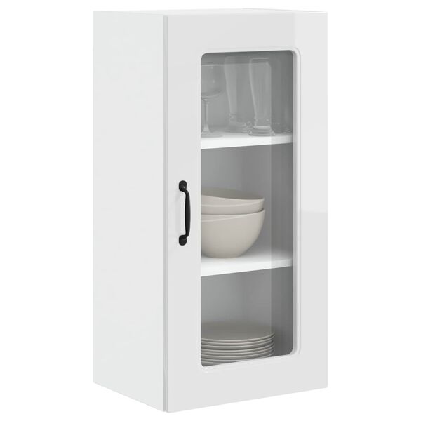 vidaXL Mobile da cucina Kalmar Bianco Lucido 40 x 31 x 80 cm