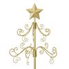 vidaXL Albero di Natale in metallo con supporto Oro 180 cm