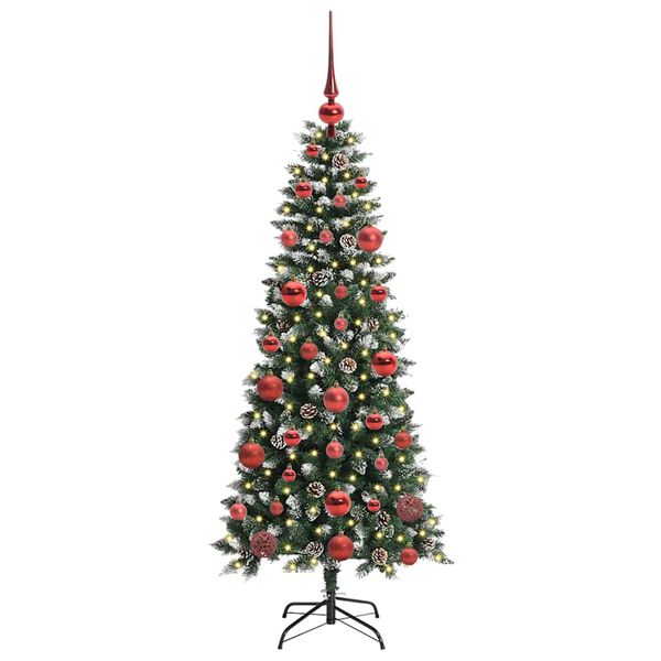 vidaXL Albero di Natale artificiale con 150 LED Verde 66 x 66 x 150 cm