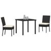 vidaXL Set da Pranzo per Giardino 3 pcs Nero