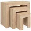 vidaXL Tavolini Impilabili 3 pz Rovere Sonoma in Legno Multistrato