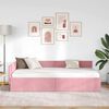 vidaXL Cornice del letto ad angolo Rosa 100 cm x 200 cm Velluto