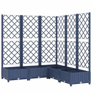 vidaXL Fioriera Giardino e Graticcio Grigio Blu 120x120x121,5 cm PP