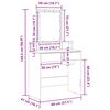 vidaXL Tavolo da Trucco rovere artigianale 80 x 41 x 144.5 cm