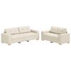 vidaXL Divano 2 pcs Beige Tessuto misto lino