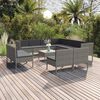 vidaXL Set Divani da Giardino 12 pz con Cuscini in Polyrattan Grigio