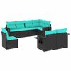 vidaXL Set Divani da Giardino 8 pz con Cuscini Nero in Polyrattan