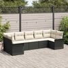 vidaXL Set Divano da Giardino con cuscino 7 pcs Nero Poly Rattan