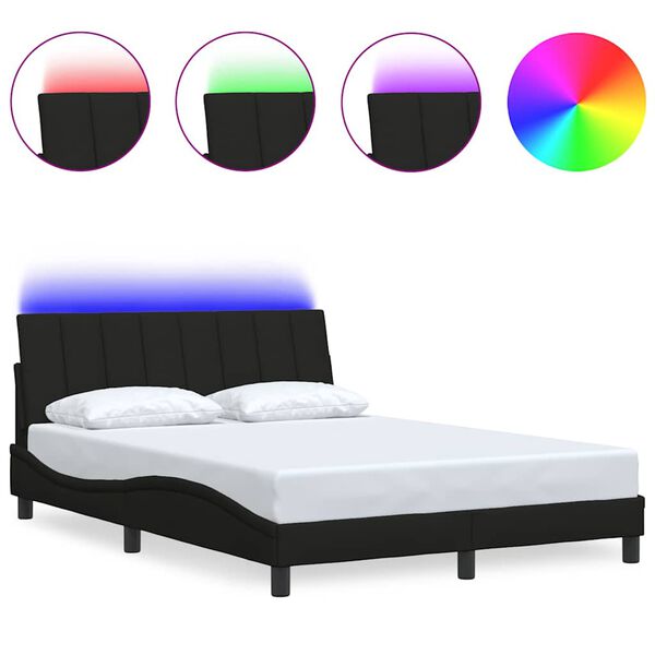 vidaXL Giroletto senza Materasso Hanko Nero 120x200 cm Tessuto