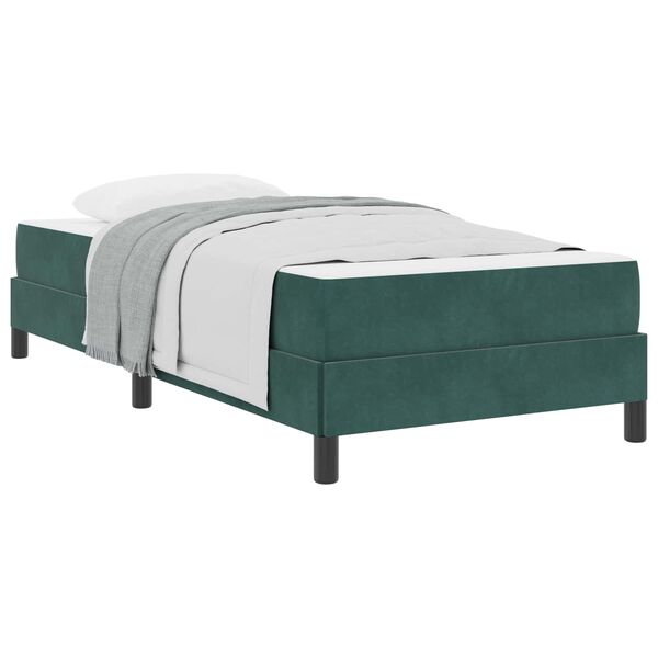 vidaXL Letto a molle con materasso Verde Scuro 90 x 190 cm Tessuto