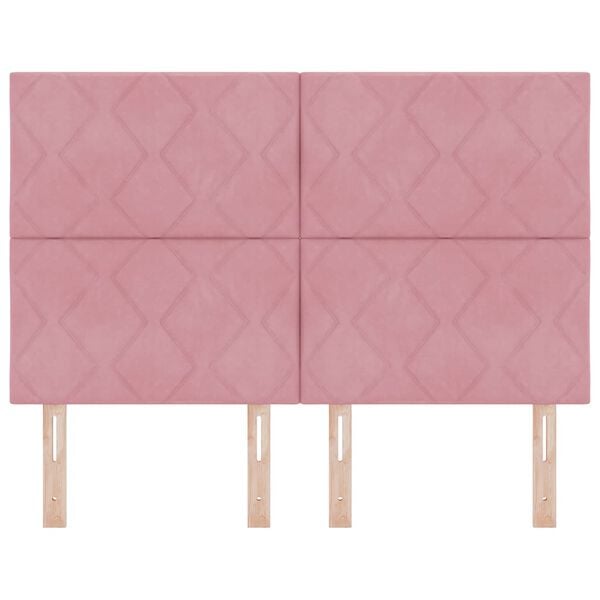 vidaXL Testiera con testiera Rosa 160 cm Velluto