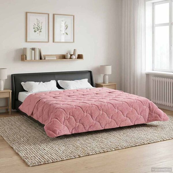 vidaXL Piumone Completo Annuale Trapuntato Rosa 240 x 260 cm
