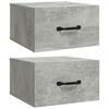 vidaXL Comodini a Muro 2 pz Grigio Cemento 35x35x20 cm