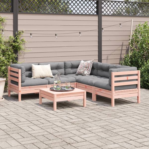 vidaXL Set Divani Giardino 6 pz Cuscini Legno Massello Abete Douglas
