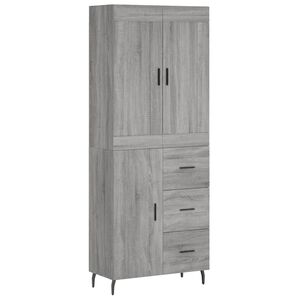 vidaXL Credenza Grigio Sonoma 69,5x34x180 cm in Legno Multistrato