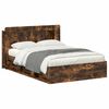vidaXL Telaio del letto con storage Rovere Fumo 140 x 190 cm