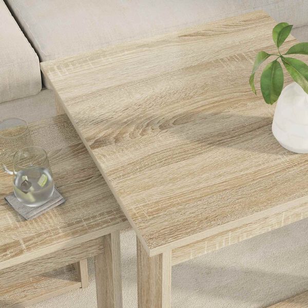 vidaXL Set di Tavolini da Caff&egrave; 2 pcs Rovere Sonoma Legno multistrato