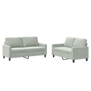 vidaXL Set di Divani 2 pz con Cuscini Grigio Chiaro in Velluto