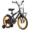 vidaXL Bici per Bambini con Trasportino Frontale 16'' Nero e Arancione