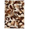 vidaXL Tappeto Patchwork Pelle Vera 80x150 cm Casuale Marrone/Bianco