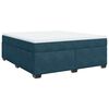 vidaXL Giroletto a Molle con Materasso Blu Scuro 180x200 cm in Velluto