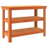 vidaXL Banco da lavoro con lo scaffale Cera marrone 110,5 x 50 x 80 cm
