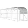 vidaXL Gabbia per Polli Contro il Muro Argento 800 x 200 x 215 cm