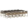 vidaXL Set Pranzo da Giardino 13 pz con Cuscini Beige Misto Polyrattan