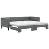 vidaXL Divano Letto Estraibile Materassi Grigio Scuro 80x200 Tessuto