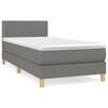 vidaXL Giroletto a Molle con Materasso Grigio Scuro 90x190 cm Tessuto