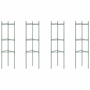 vidaXL Sostegni per Pomodori 4pz 116 cm in Acciaio e PP