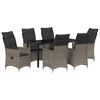 vidaXL Set da Pranzo per Giardino con cuscino 7 pcs Grigio polyrattan