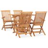 vidaXL Set da Pranzo da Giardino 5 pz Pieghevole in Massello di Teak