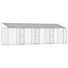 vidaXL Gabbia per Cani con Tetto Argento 800 x 200 x 256 cm