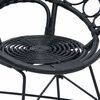 vidaXL Sedia da pranzo 2 pcs Nero 49 x 51 x 81 cm Rattan e Ferro