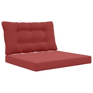 vidaXL Cuscino per divano da esterno 2 pcs Rosso vino Poliestere