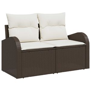 vidaXL Set Divano da Giardino 8 pcs Marrone, Crema 55 x 55 x 37 cm