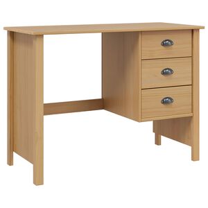 vidaXL Scrivania con Cassetti HILL Marrone miele 100 x 45 x 74 cm