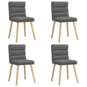 vidaXL Sedie da Pranzo 4 pz Grigio Scuro in Tessuto