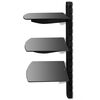 vidaXL Scaffale con 3 Mensole di Vetro a Muro per DVD Nero