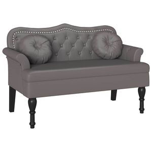 vidaXL Panca Chesterfield Grigio 120,5 x 65 x 75 cm Pelle Sintetica